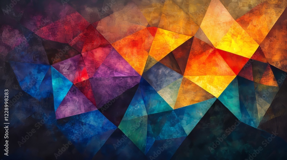 Poster abstract composition glowing with soft neon hues against a dynamic light background