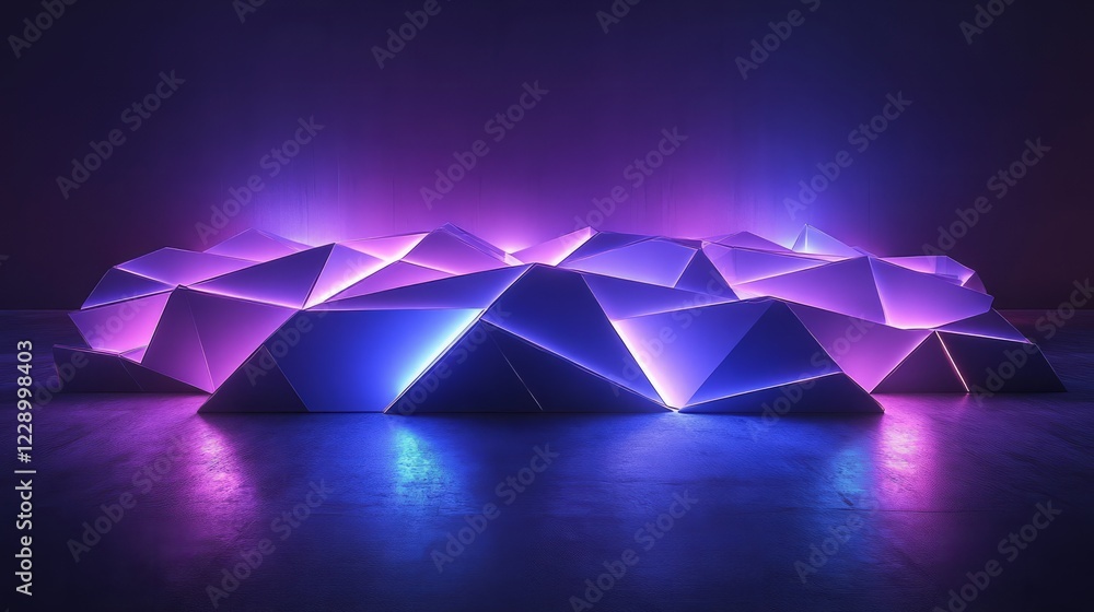 Poster abstract composition glowing with soft neon hues against a dynamic light background