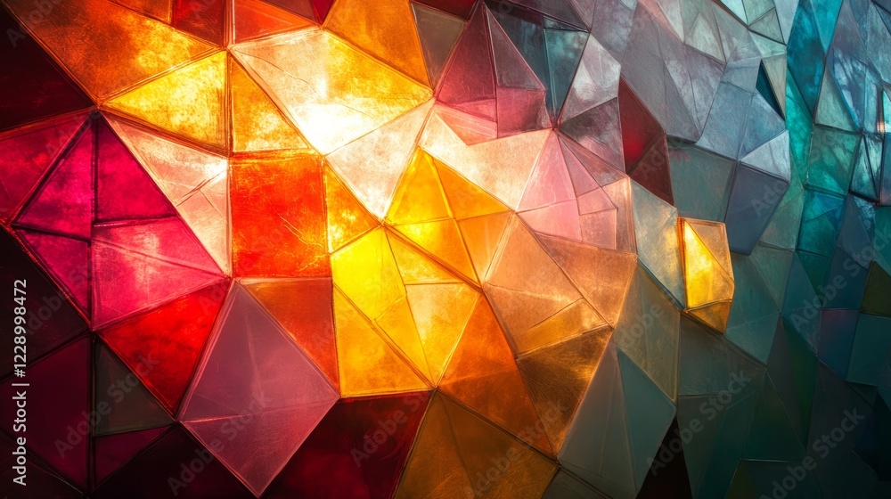 Poster abstract composition glowing with soft neon hues against a dynamic light background
