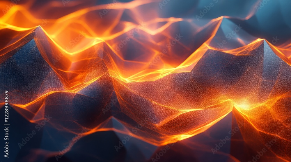 Poster abstract composition glowing with soft neon hues against a dynamic light background