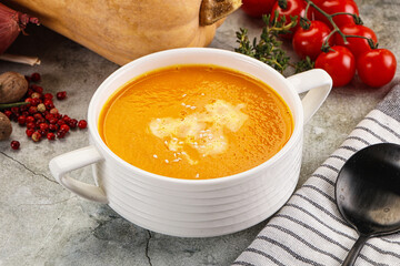 Vegetarian Pumpkin soup with spices