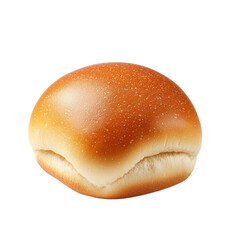 Freshly baked golden dinner roll on a Transparent Background