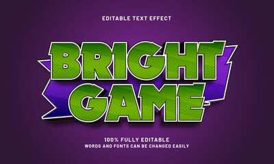 bright game editable text effects with a game and play theme