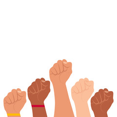 Hands Raised Stop Racism