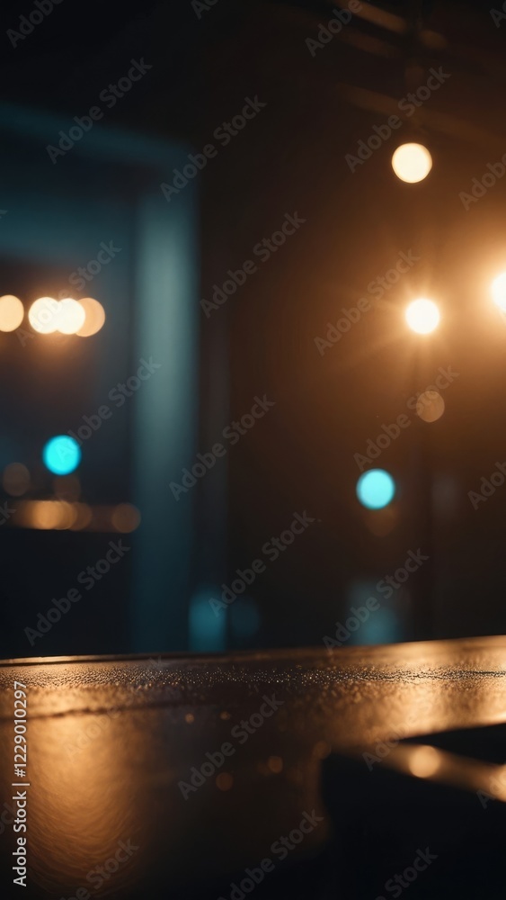 Poster moody bokeh lights with a textured surface create a warm, atmospheric background