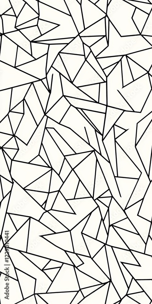 Poster a black and white image of a pattern of triangles. the image is abstract and has a modern feel to it