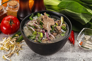Vietnamese cuisine - Pho Bo soup with beef