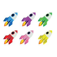 Fototapeta premium space ship rocket vector illustration