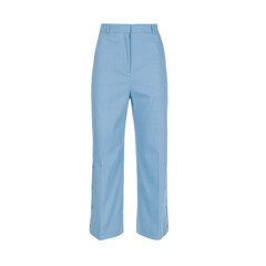 Blue elegant women's pants isolated on white background