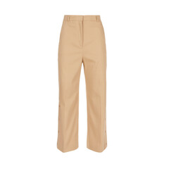 Elegant beige women's pants isolated on white background