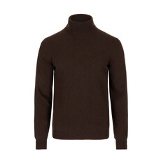 Brown men's sweater with collar isolated on white background
