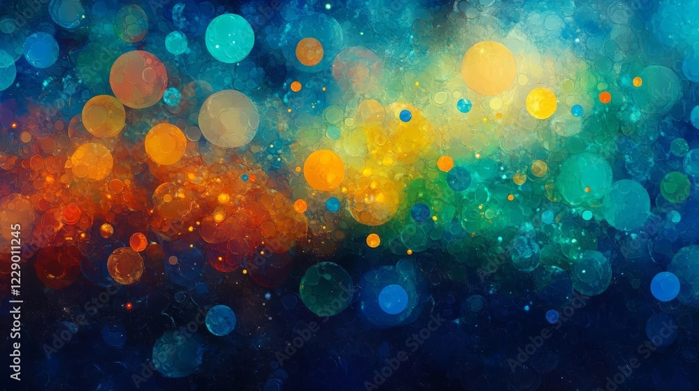 Aufkleber abstract background of vibrant colors and glowing orbs created using digital art techniques