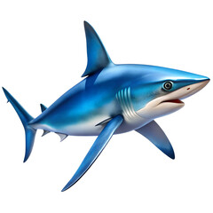 Obraz premium blue shark on a white background