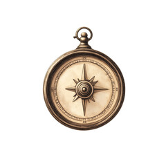 Vintage Brass Compass with Star-Shaped Rose