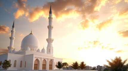 Majestic Mosque at Sunset