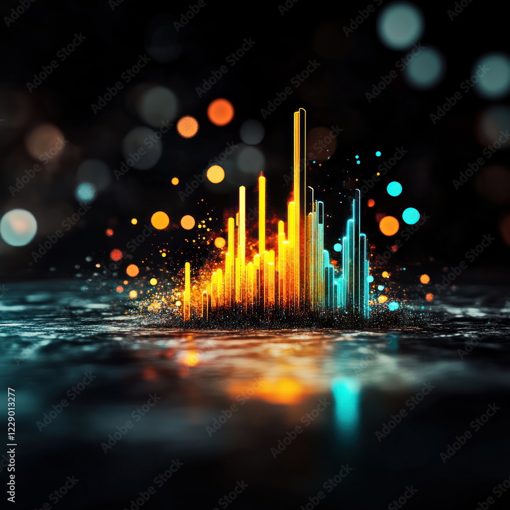 Aufkleber dynamic visualization of sound waves in vibrant colors blurry backgrounds