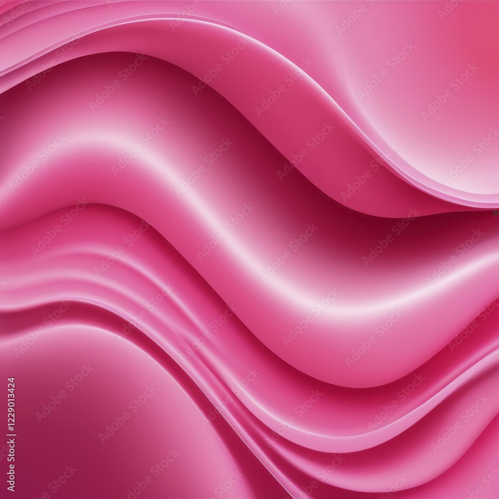 Poster abstract image with smooth pink waves and gradient layer effects, ai generated