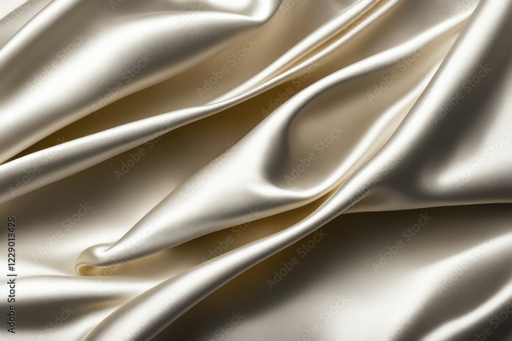 Poster golden silk fabric with smooth and soft folds creating a luxurious and elegant texture, ai generated