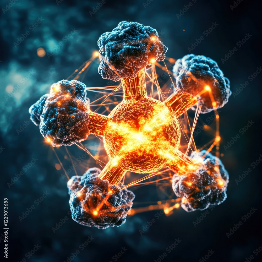 Aufkleber exploring the intricacies of molecular structures in science blurry backgrounds