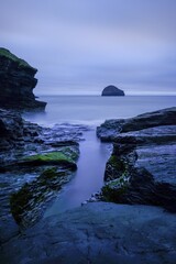 Evening on the rocky coast, near Trebarwith, Cornwall, Great Britain