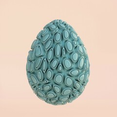 Egg-inspired abstract geometric shape on pink background, 3D illustration