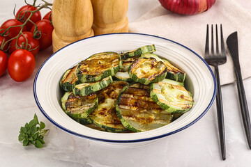 Vegan cuisine Grilled zucchini slices