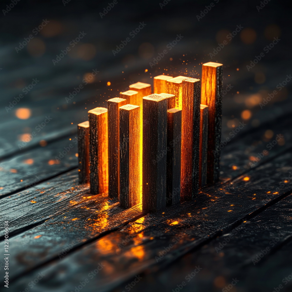 Poster illuminated wooden bars creating a stunning visual effect