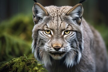 Obraz premium Portrait of wild Lynx cat. KI generiert, generiert, AI generated