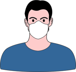 The man wear KN mask 