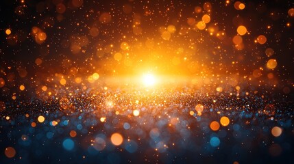 Obraz premium Bright and Colorful Light Bokeh Effect with Glowing Particles