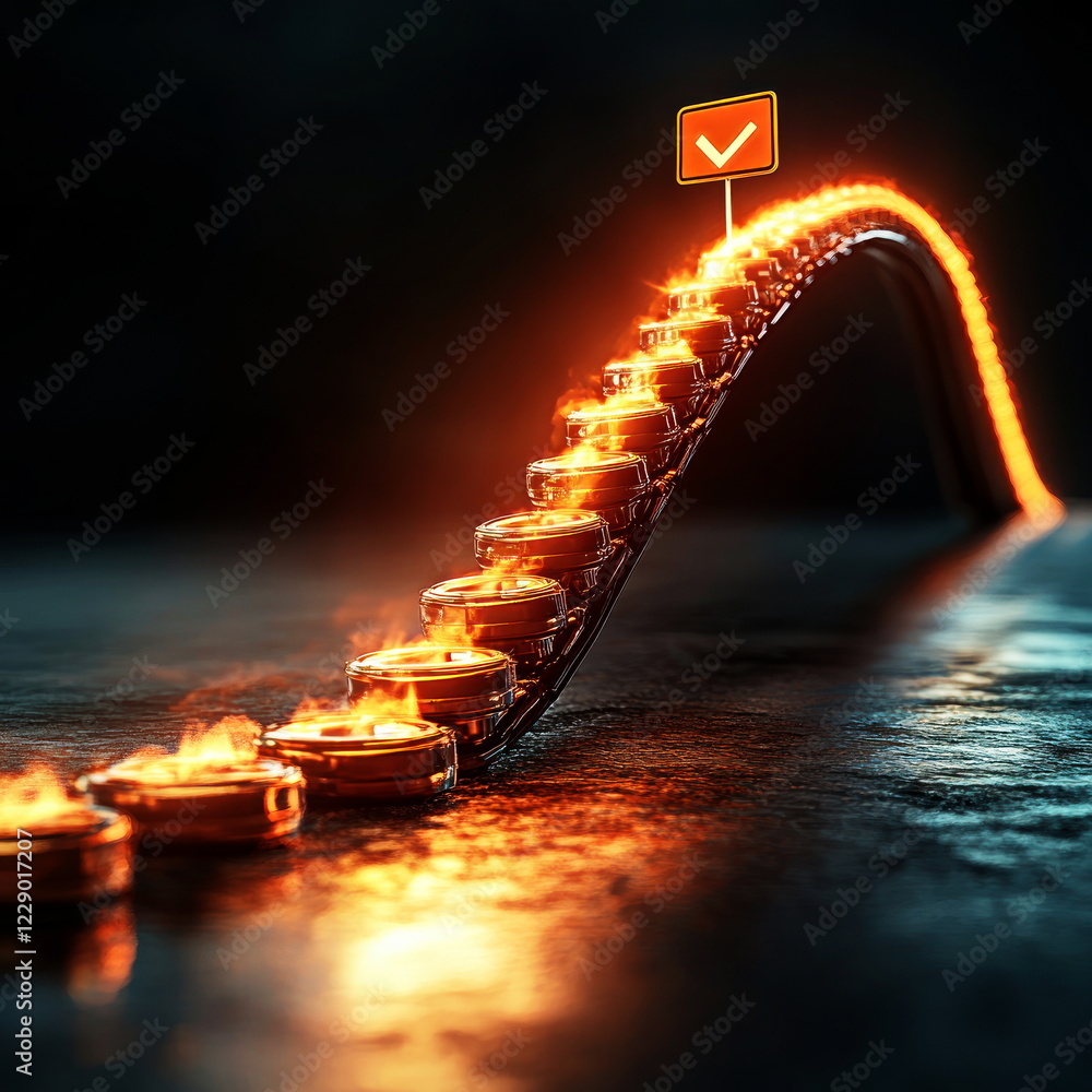 Poster innovative conveyor system efficiency and precision in action blurry backgrounds