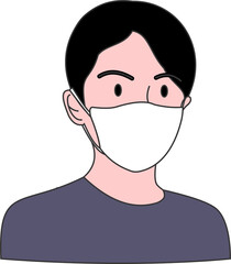 The man wear KN mask 