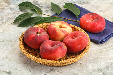 Ripe sweet and juicy Flat peach