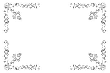 Floral wedding card, vector background with copy paste