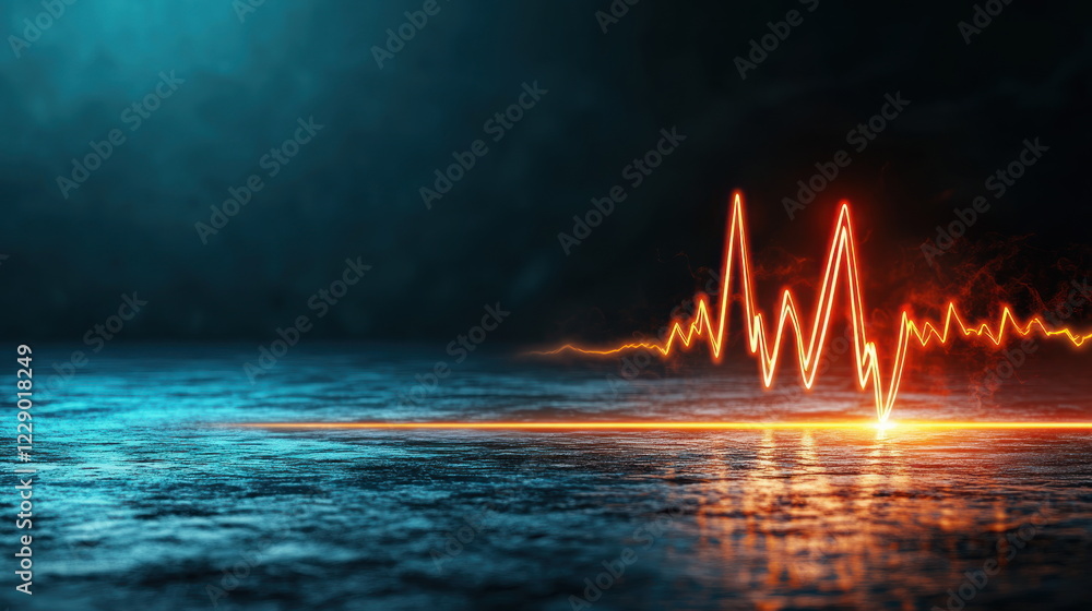 Leinwandbilder dynamic pulse wave visualization for creative designs futuristic graph ecg line