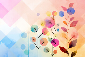  abstract floral diamond pattern watercolor texture