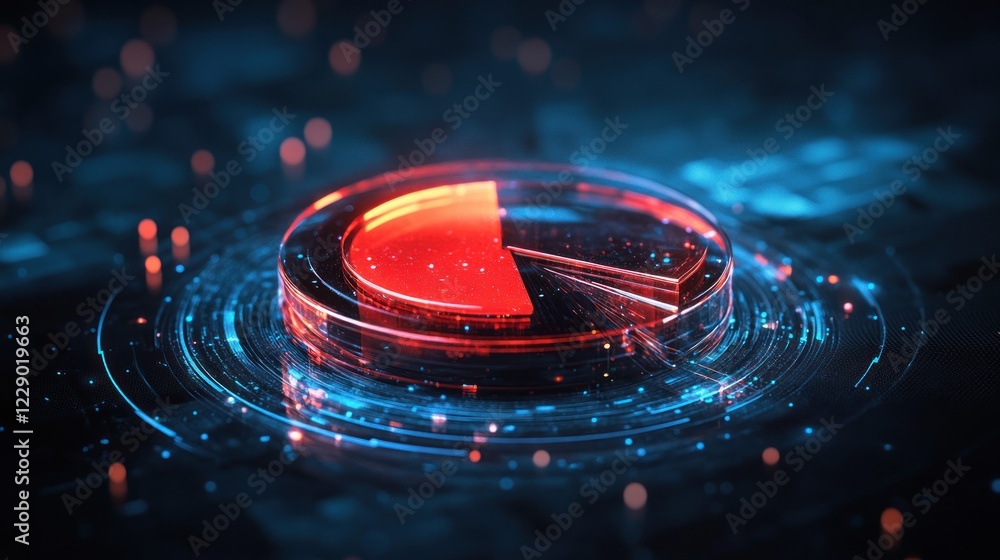 Aufkleber Dynamic 3D Pie Chart Visualization for Data Analysis blurry backgrounds