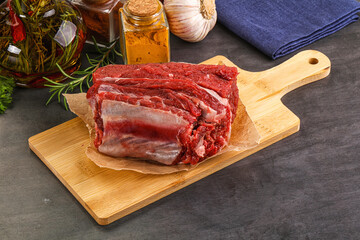 Raw beef ribs for cooking