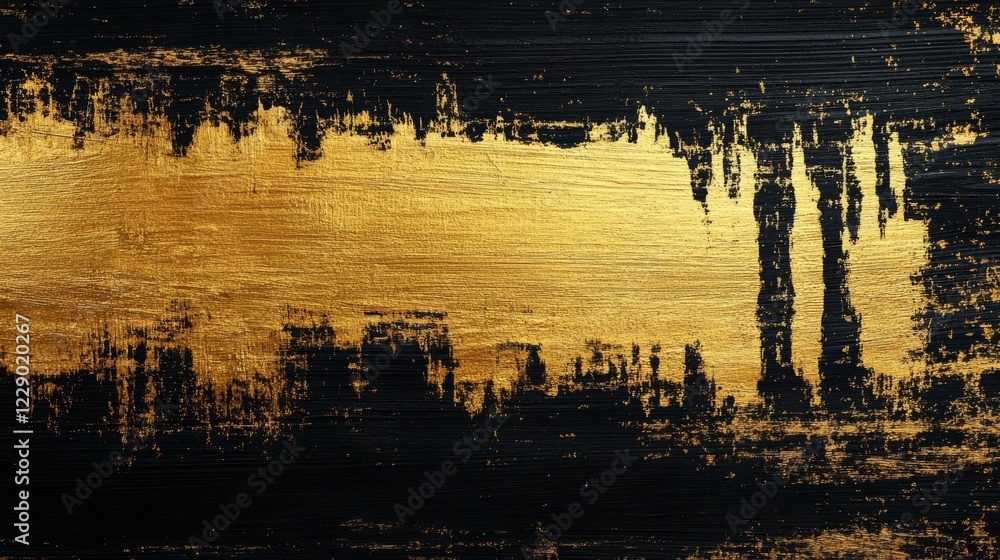 Aufkleber abstract golden texture with deep black background enhancing elegance and depth in design