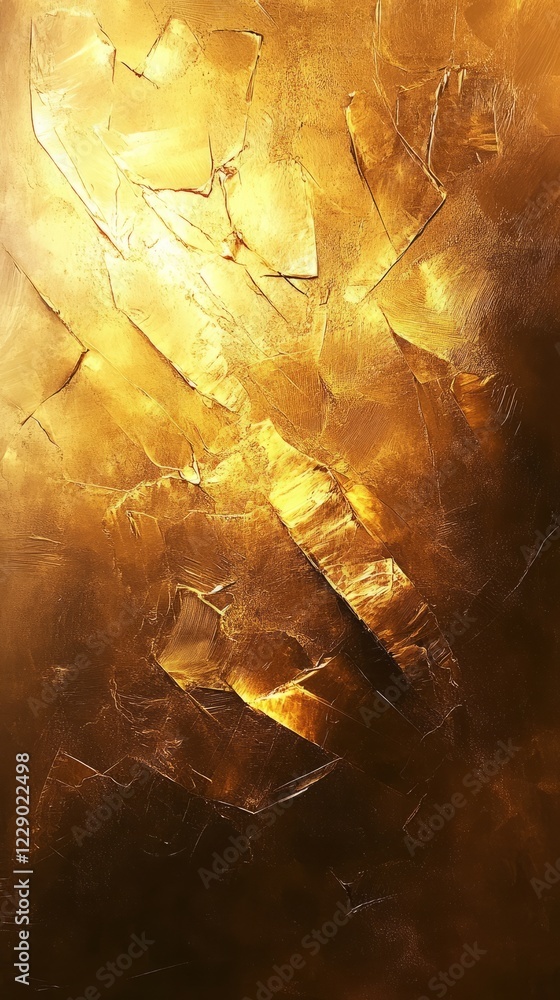 Poster a captivating abstract image featuring a textured gold background with shimmering metallic elements 