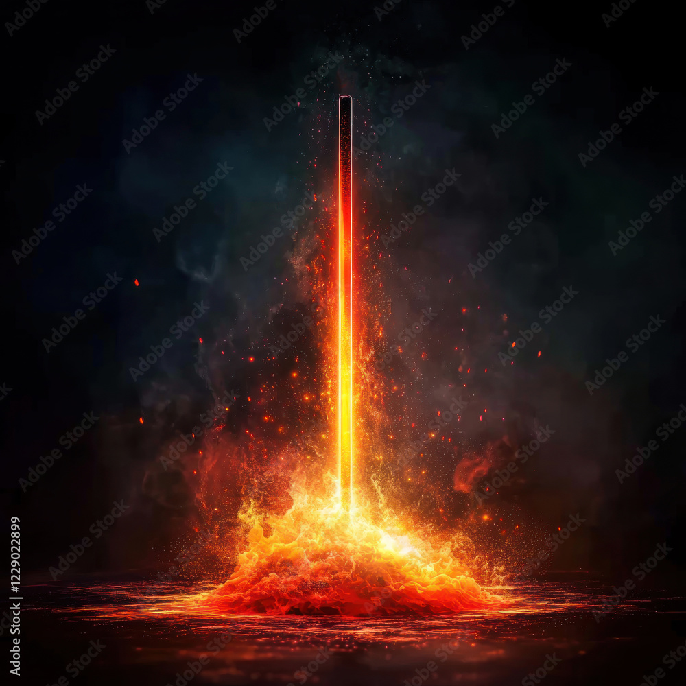 Poster igniting curiosity a fiery display of power and energy blurry backgrounds