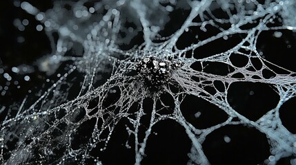 Spider Web on Black Background