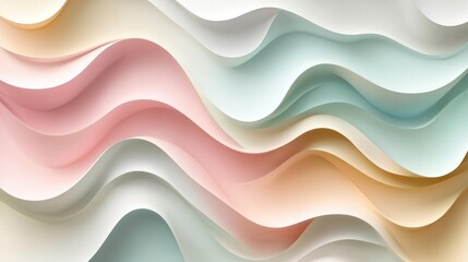Obraz premium Abstract pastel waves, flowing paper texture background.