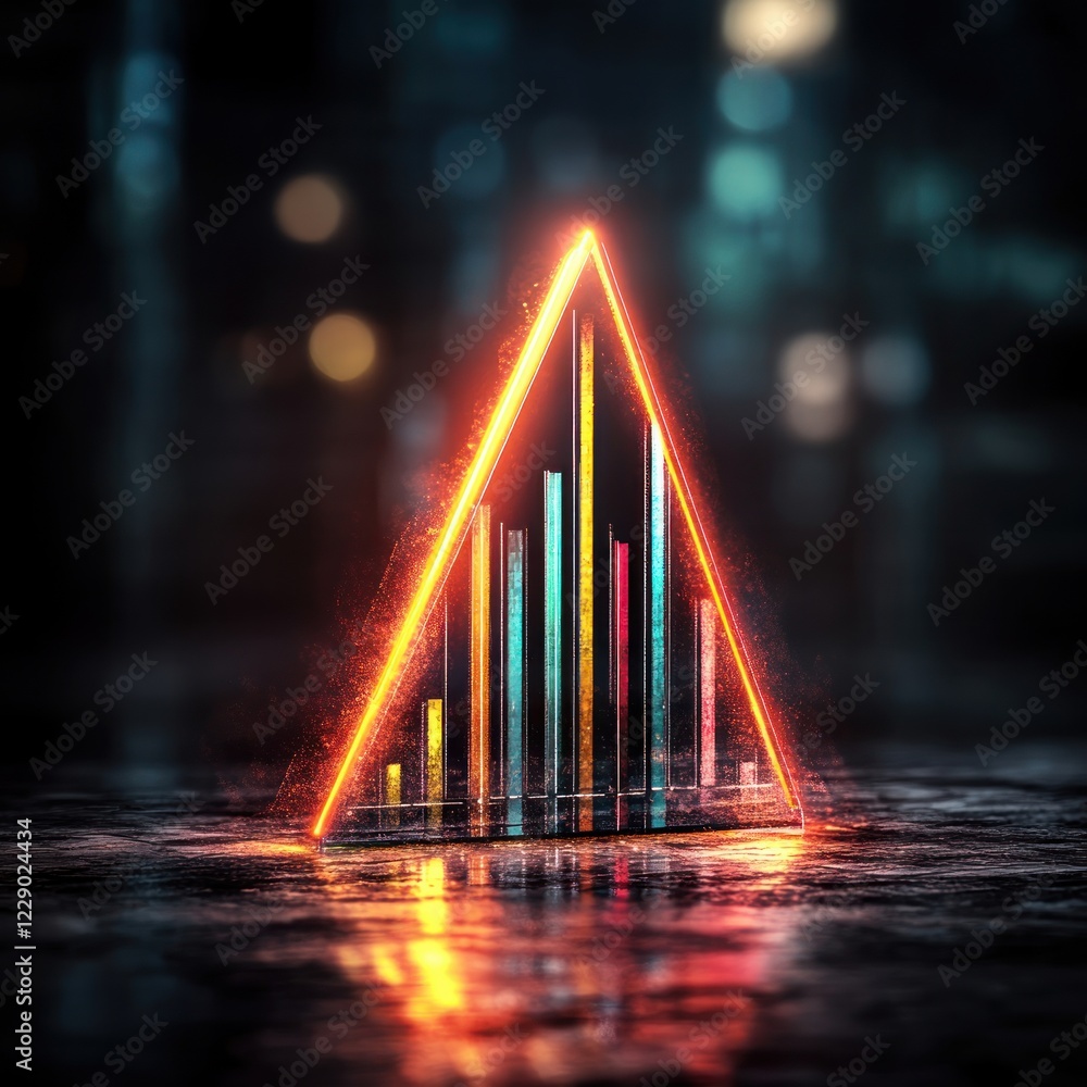 Aufkleber Dynamic Data Visualization in a Futuristic Triangle Design blurry backgrounds