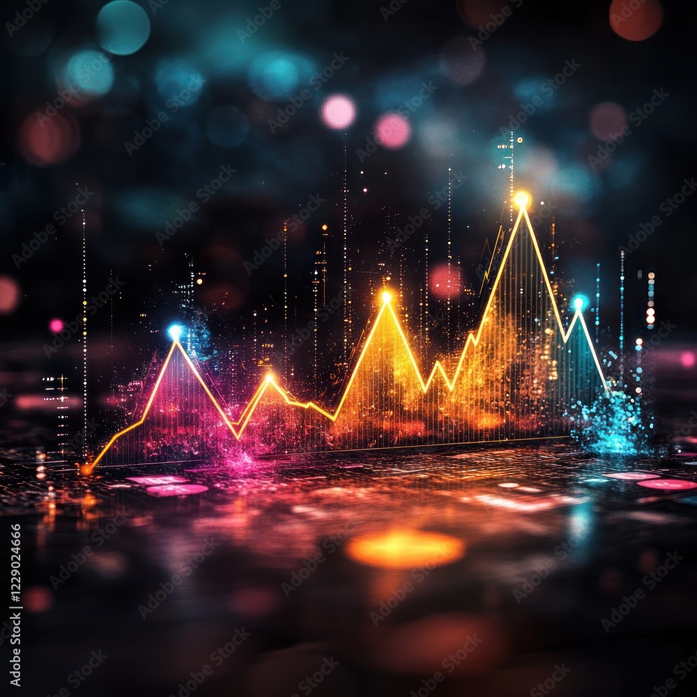 Aufkleber Dynamic Data Visualization Enhances Insights and Decision-Making blurry backgrounds