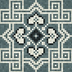 Mosaic tiles background, seamless vector pattern