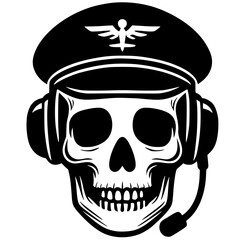 Pilot skull silhouette