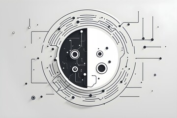 Obraz premium Illustration with a minimalist symbol representing artificial intelligence, AI generated