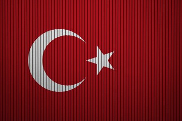 Turkey Flag painted on the cracked grunge concrete wall