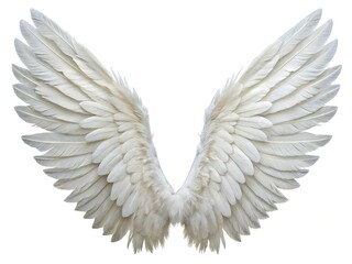 Fototapeta premium Realistic White Bird Wings, Fluffy Feather, High Detail